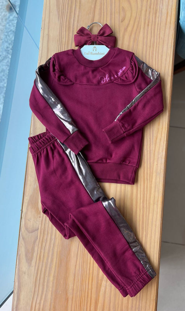 CONJUNTO CASACO MANGA LONGA COM CALÇA HAVE AFFECTION METALIZADO MENINA ANGERÔ