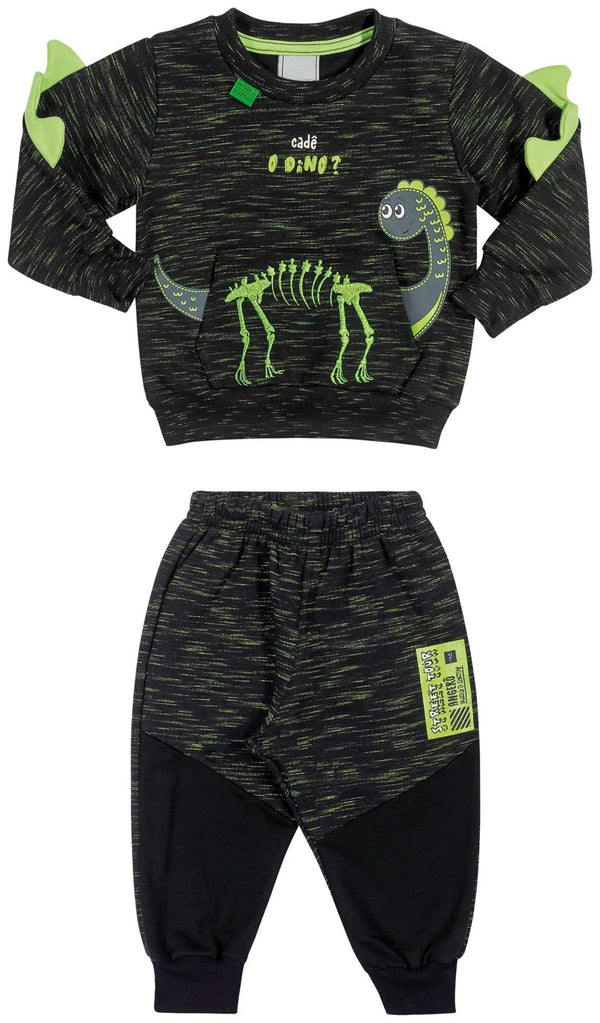 CONJUNTO BLUSA MANGA LONGA E CALCA DINO MENINO ANGERO