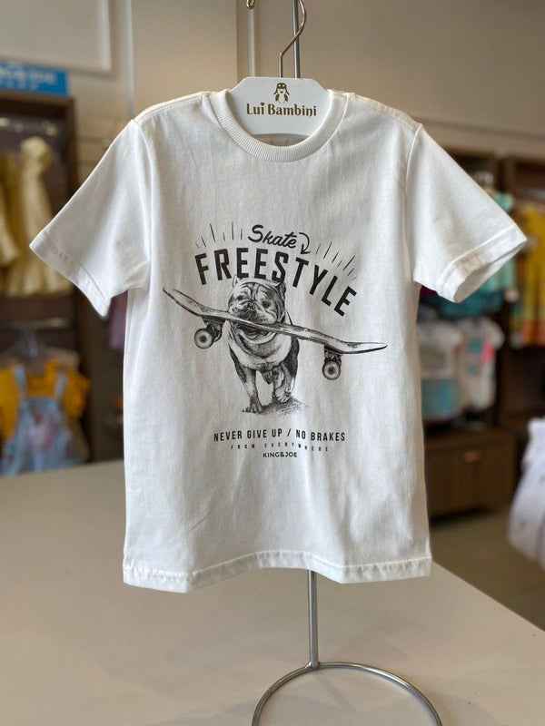 CAMISETA MANGA CURTA SKATE FREESTYLE MENINO KING&JOE