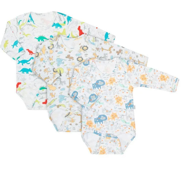 KIT 3 BODY ML ESTAMPADO MENINO BABYHISTORY